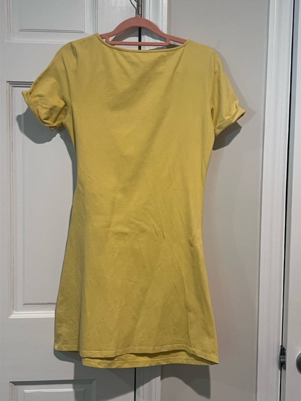 Sézane Pippa Short Tie-Waist Dress in Pastel Yellow - Picture 3 of 6